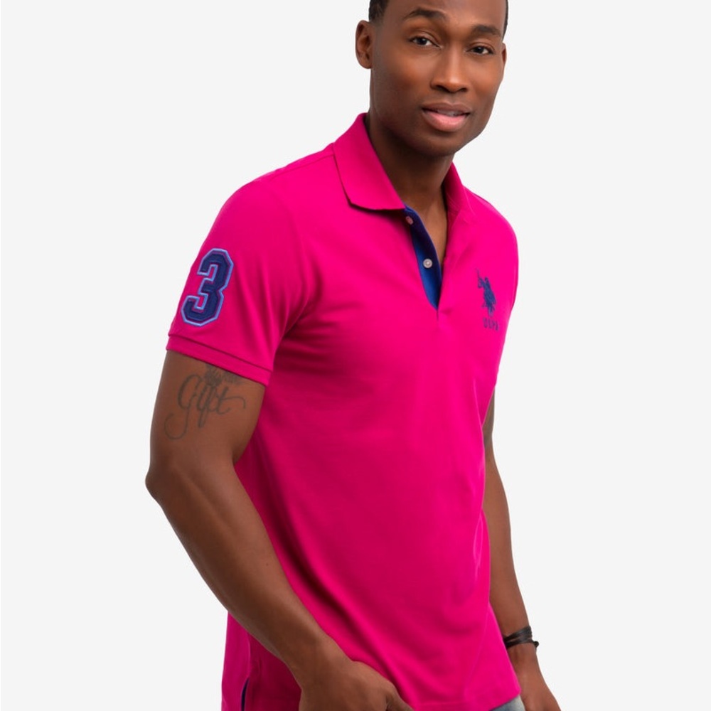 U.S. Polo Assn. Men Fuchsia Polo Shirt
